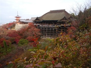 清水寺の舞台と紅葉